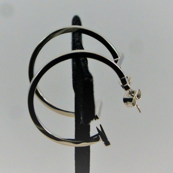 Cut Hoop Earrings | Silver - New! - Picture 3 of 4